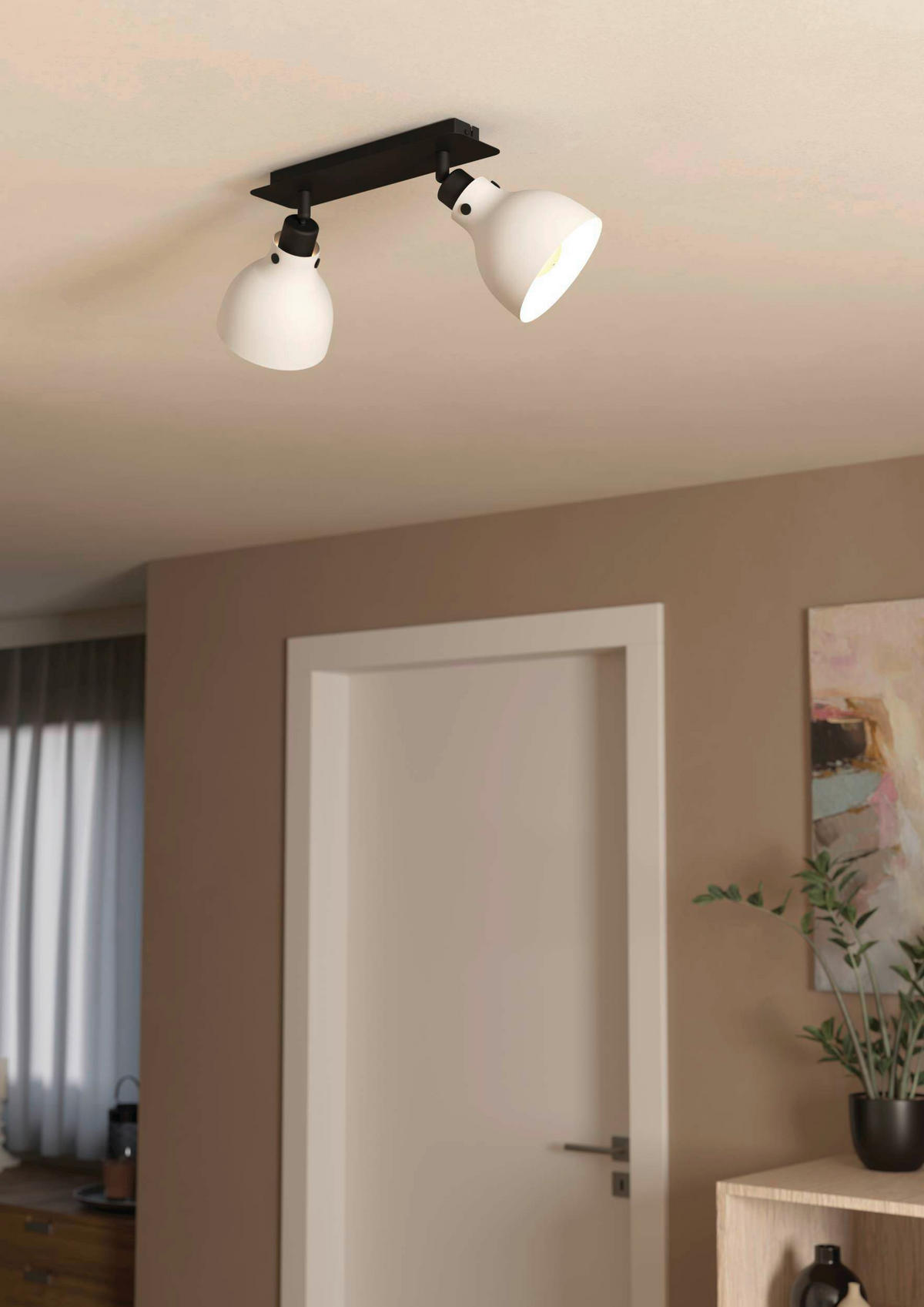 STRAHLER 52/14,5/22,5 cm   - Schwarz/Grau, Design, Holz/Metall (52/14,5/22,5cm) - Eglo