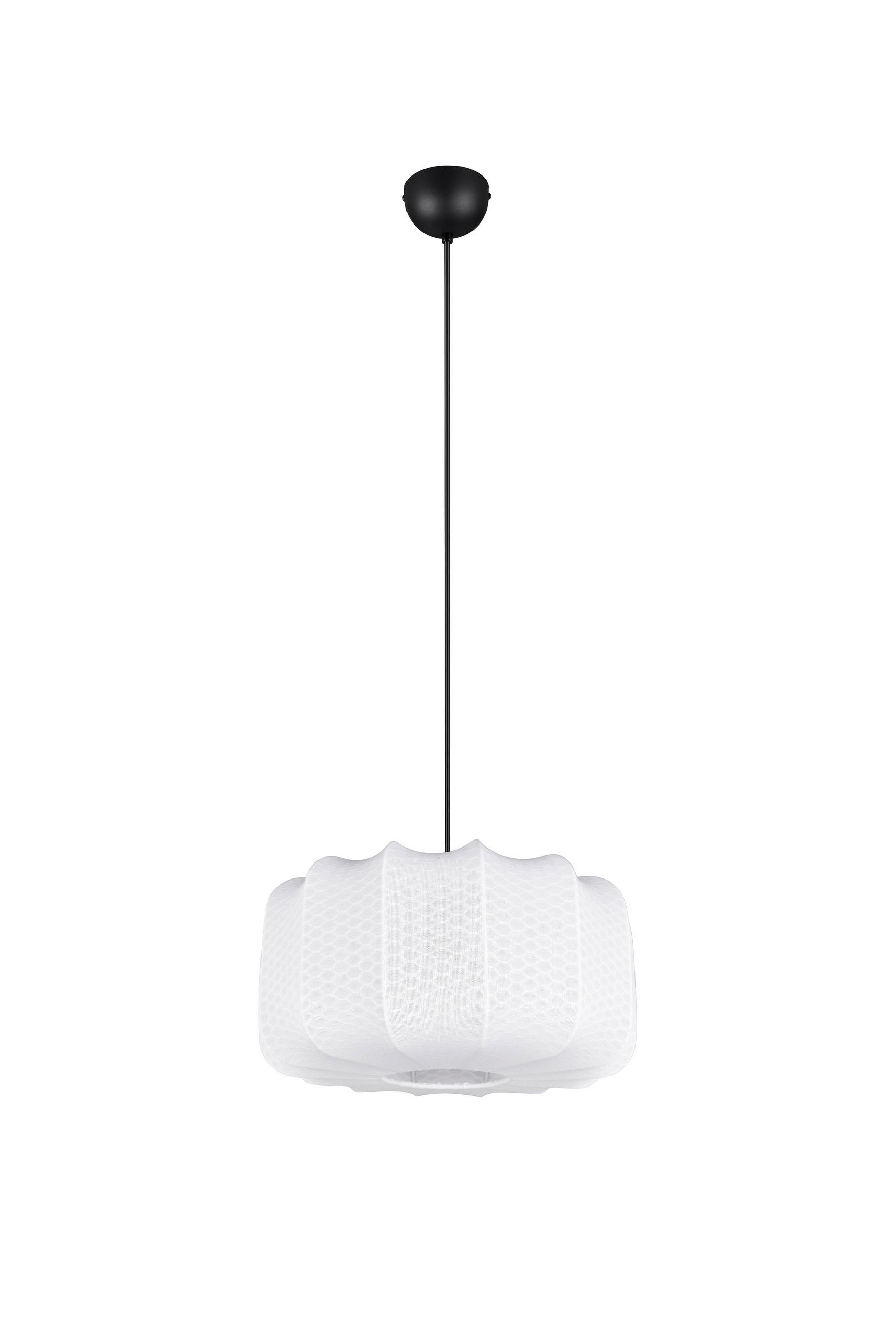 PENDELLEUCHTE 40/150 cm   - Schwarz/Weiß, LIFESTYLE, Textil/Metall (40/150cm)