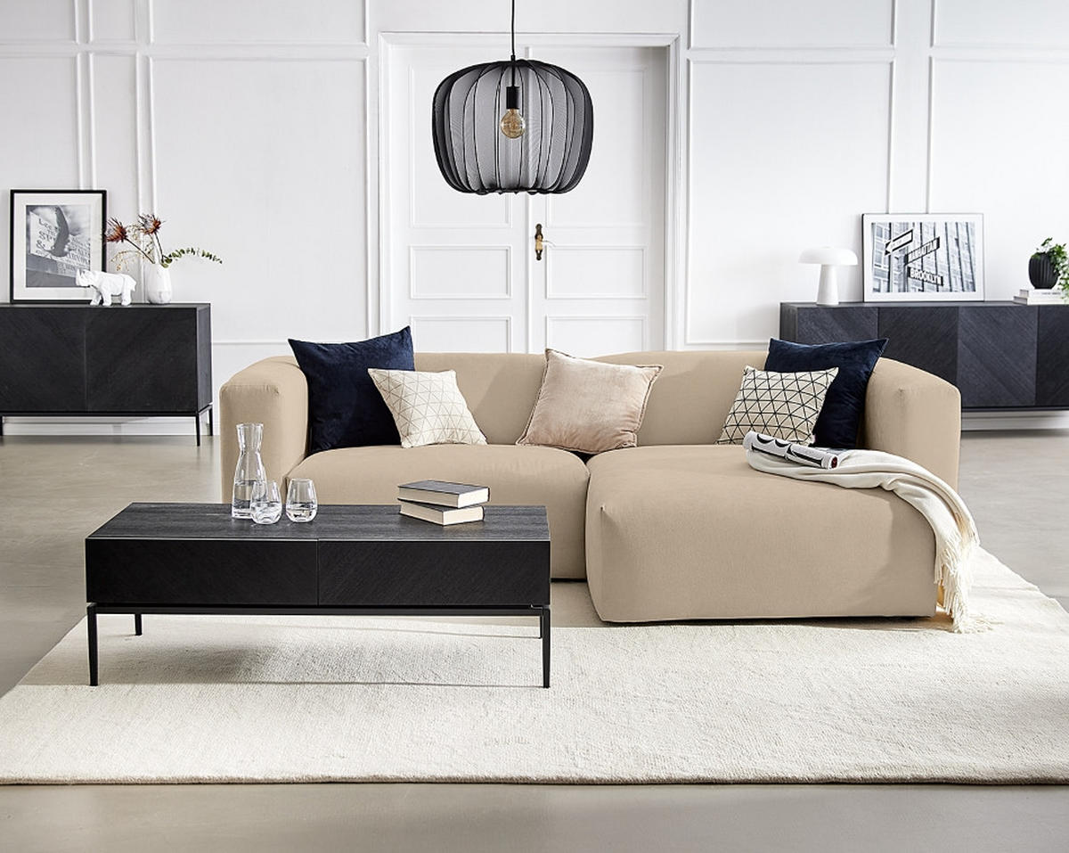 ECKSOFA in Struktur Taupe   - Taupe, MODERN, Textil (255/72/160cm) - Trendmanufaktur