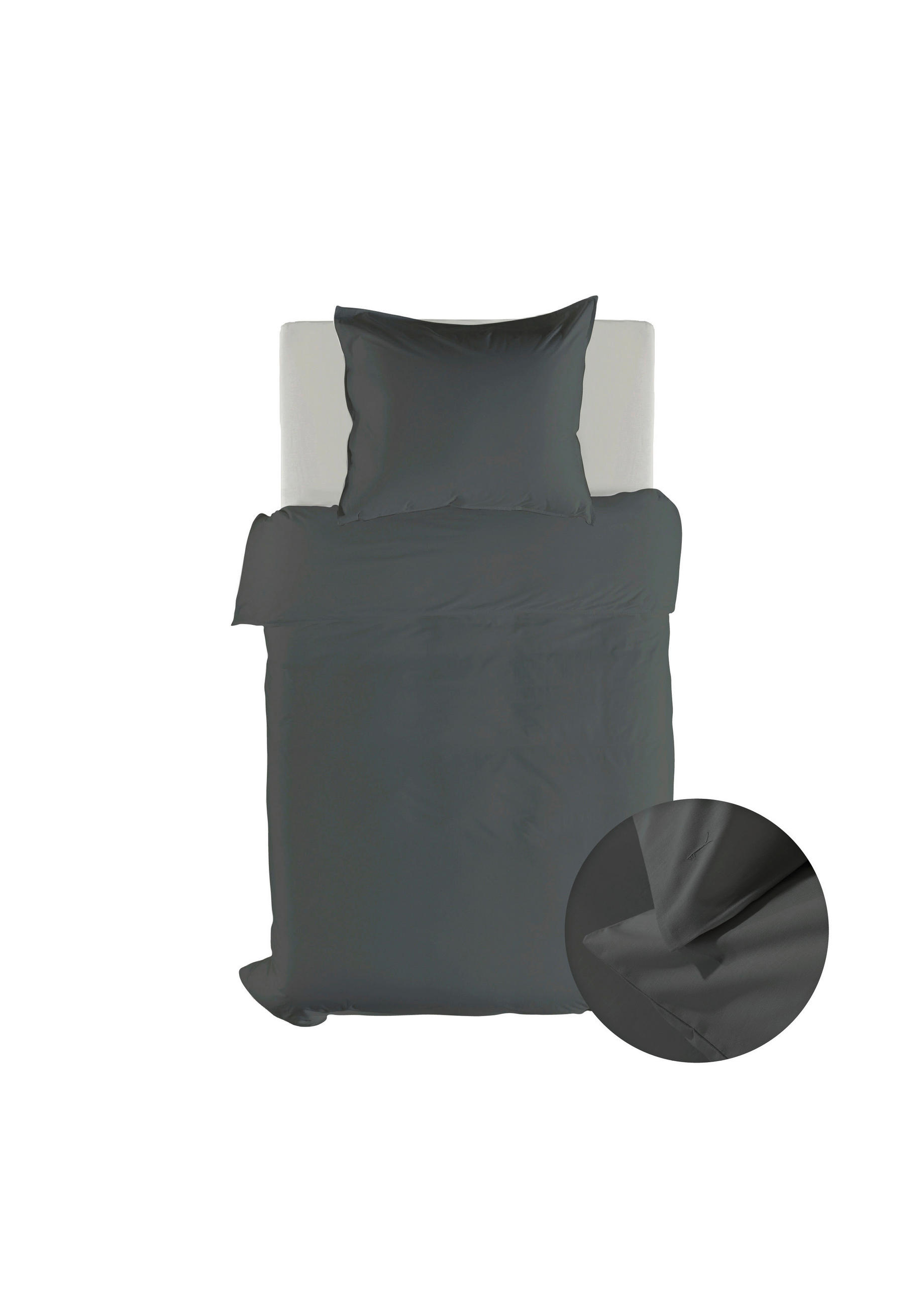 BETTWÄSCHE 2-teilig Suite-Casablanca Renforcé 135/200 cm  - Dunkelgrau, Basics, Textil (135/200cm)