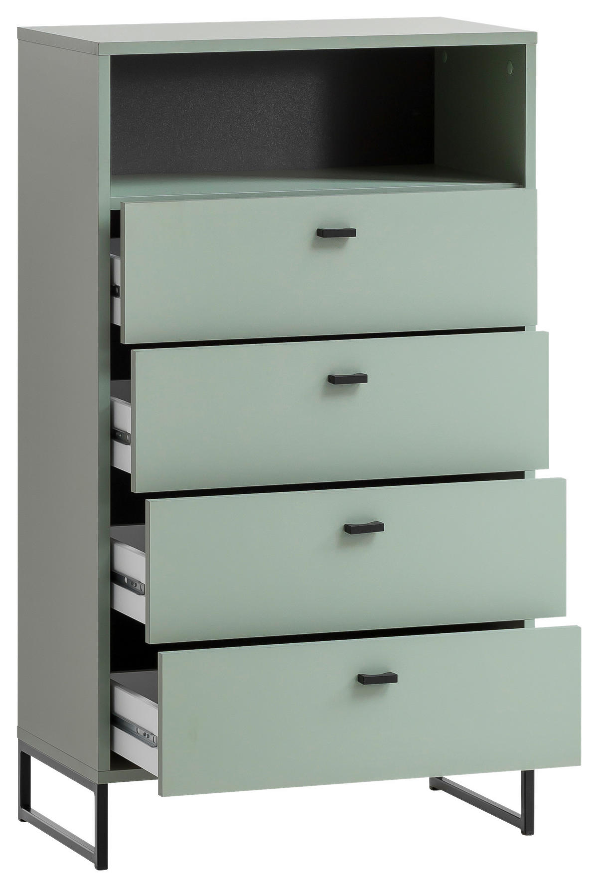 HIGHBOARD  in 60,2/103,9/33,5 cm  - Schwarz/Grün, LIFESTYLE, Holzwerkstoff/Metall (60,2/103,9/33,5cm) - MID.YOU