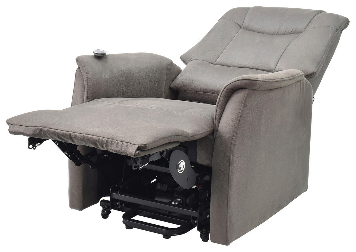 FERNSEHSESSEL  mit Webstoff Dunkelbraun Relaxfunktion, Aufstehhilfe, ausziehbare Fußstütze  - Dunkelbraun, KONVENTIONELL, Textil/Metall (82/111/78/89/175cm) - Cantus