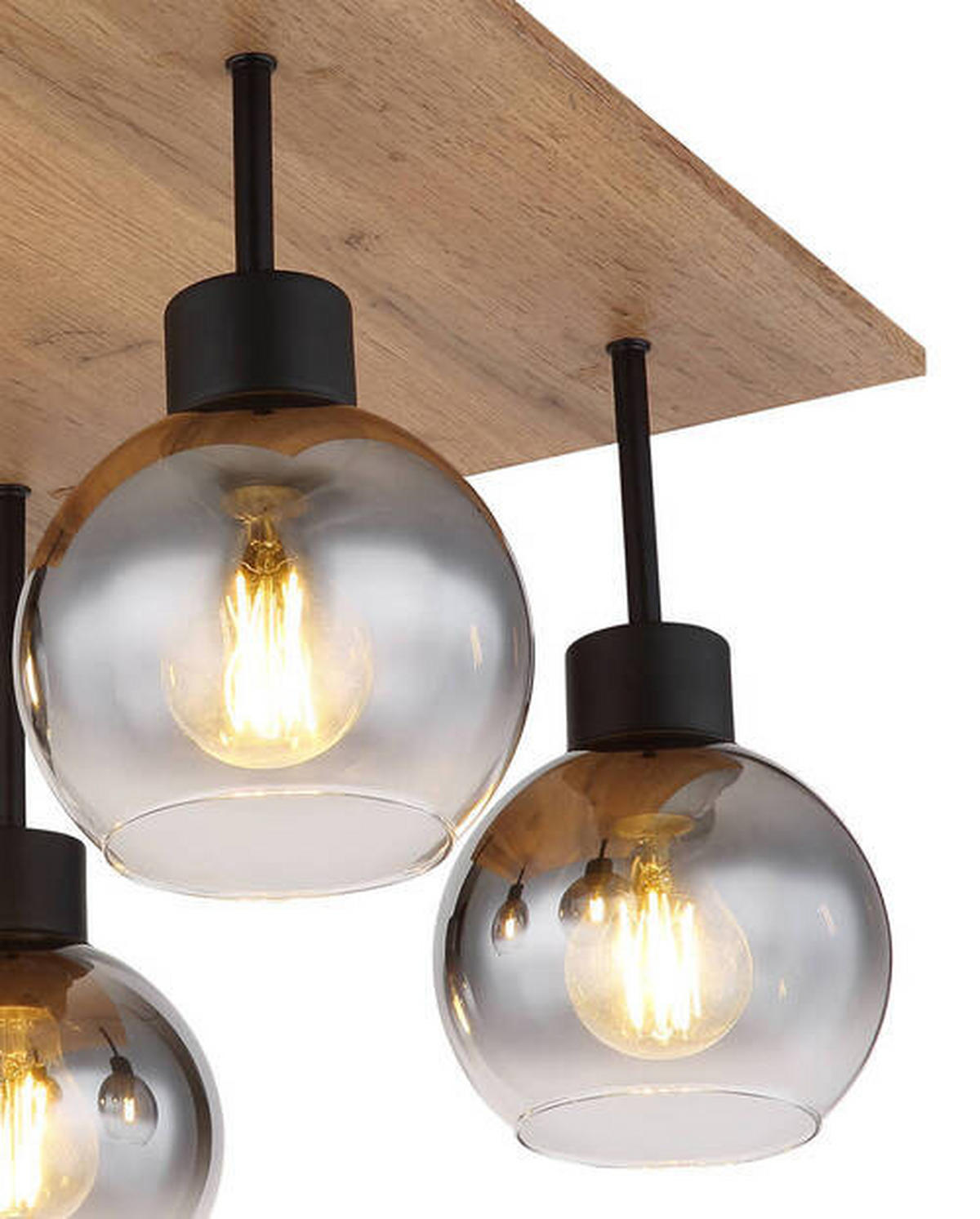 TAKLAMPA Moitas 40/40/33,5 cm  - brun/grå, Natur, metall/trämaterial (40/40/33,5cm) - Globo