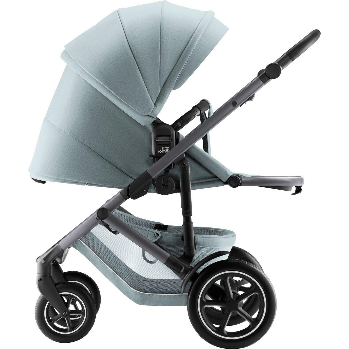 KINDERWAGENSET  Smile 5Z Set  Harbour Blue  - Pastellblau/Grau, Basics, Textil/Metall (57/112/97.7cm) - Britax Römer