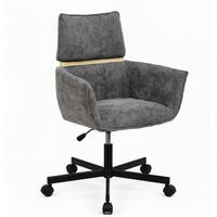 OTOČNÁ STOLIČKA, tkaná textília, tmavosivá - čierna/tmavosivá, Modern, kov/drevo (62/86/56cm) - MID.YOU