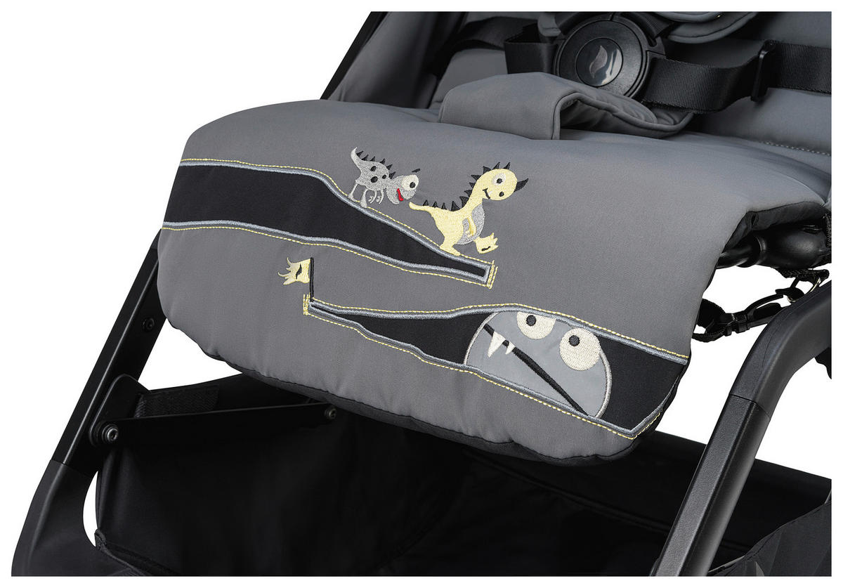 BUGGY Boogy 2 Monster  - Hellgrau/Schwarz, Basics, Textil/Metall (51/105/84,5cm) - Osann