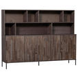 BUFFET Schwarz, Dunkelbraun  200/150/44 cm  - Dunkelbraun/Schwarz, Design, Holz/Holzwerkstoff (200/150/44cm) - Ambia Home