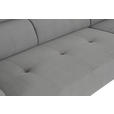 ECKSOFA Grau Feincord  - Schwarz/Grau, Design, Textil/Metall (205/280cm) - Xora
