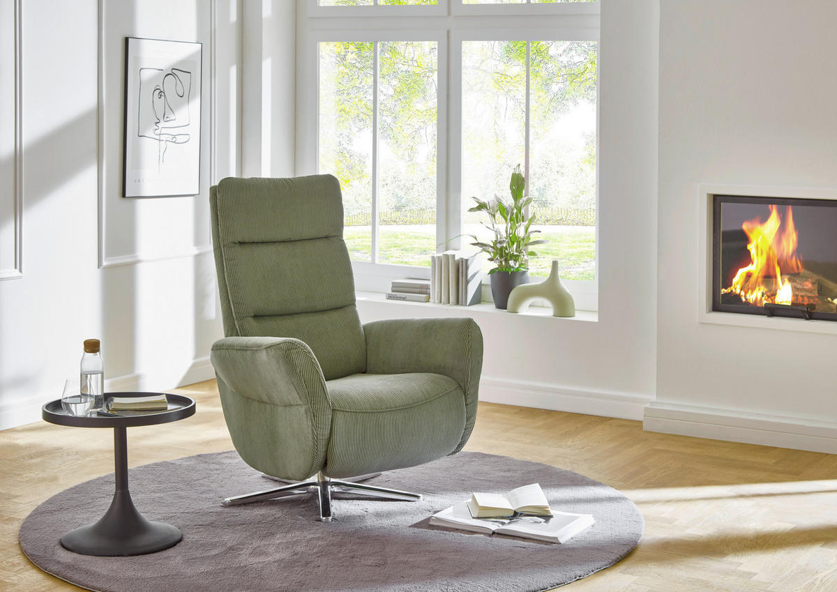 RELAXSESSEL in Textil Dunkelgrün  - Chromfarben/Dunkelgrün, Design, Textil/Metall (78/113/83cm) - Beldomo Speed