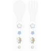 BARNBESTICK 2 delar  - vit/blå, Trend, plast (13,5cm) - My Baby Lou
