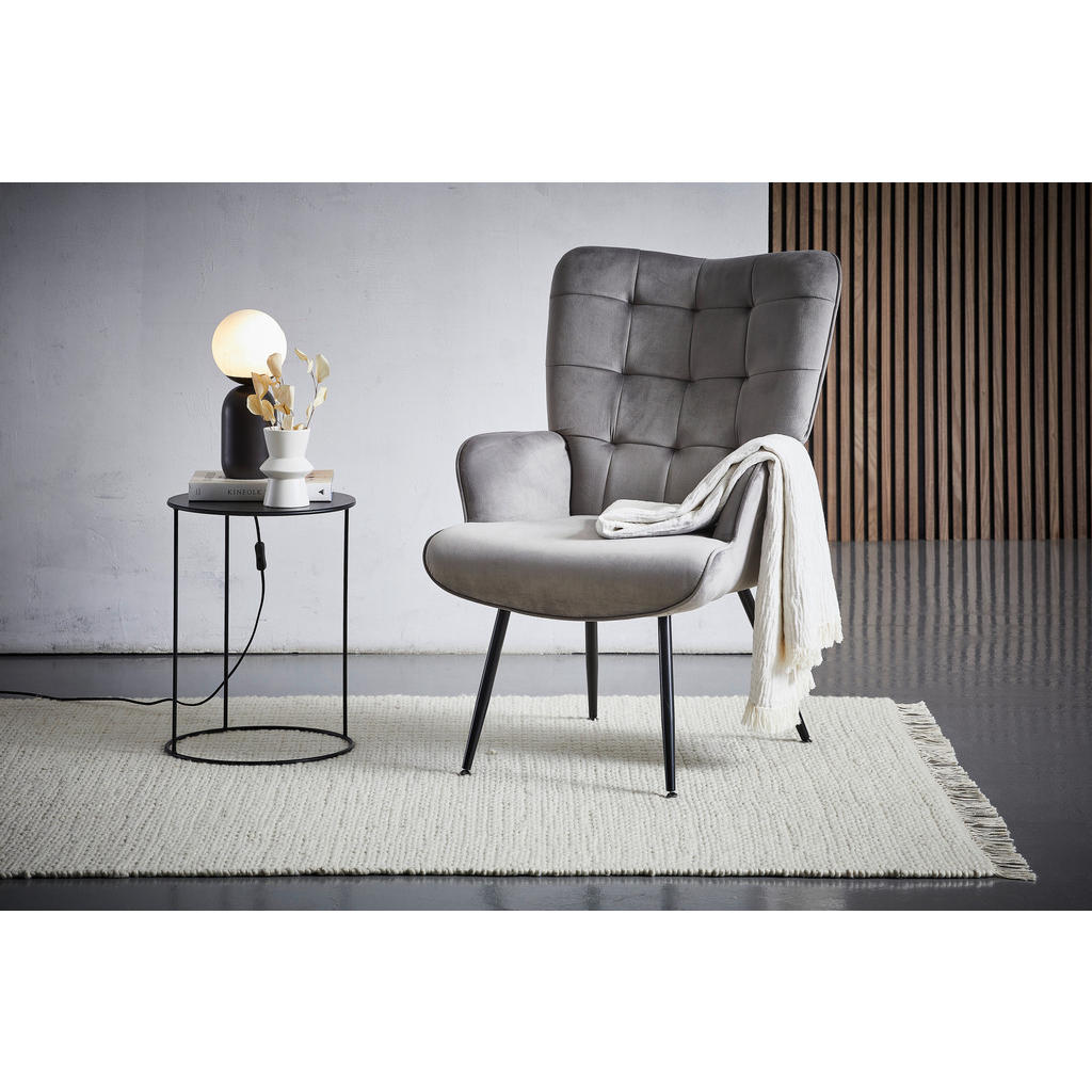 Thumbnail - Xora Sessel, Grau, Schwarz, Metall, Textil, 67x96x85 cm, Wohnzimmer, Sessel, Polstersessel