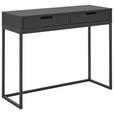 KONSOLENTISCH Grau, Schwarz  - Schwarz/Grau, Design, Holzwerkstoff/Metall (100/36/77cm) - Novel