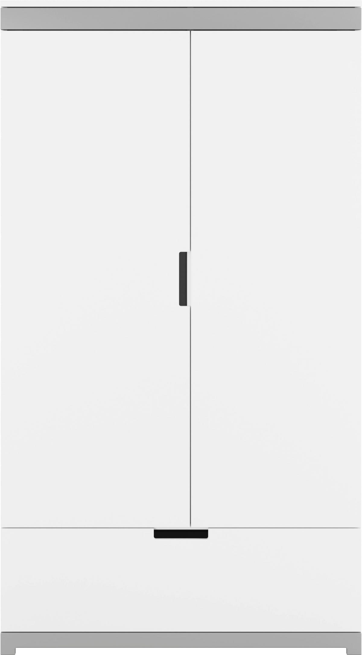 KINDERKLEIDERSCHRANK - Weiß/Grau, MODERN, Holzwerkstoff (100/182/57cm) - MID.YOU