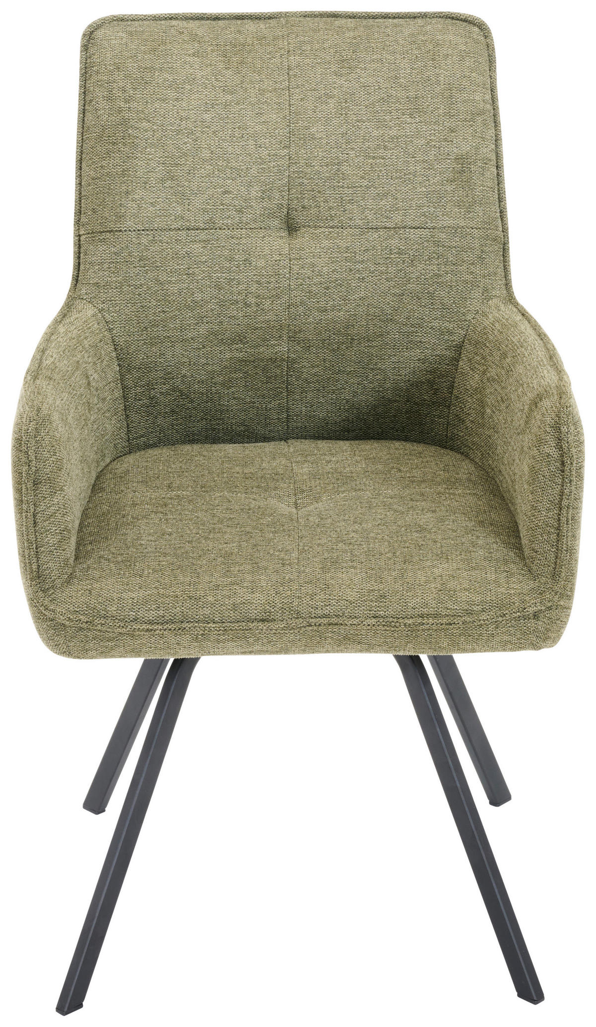 ARMLEHNSTUHL  in Stahl Chenille  - Schwarz/Grün, Design, Textil/Metall (56/89/62cm) - Welnova