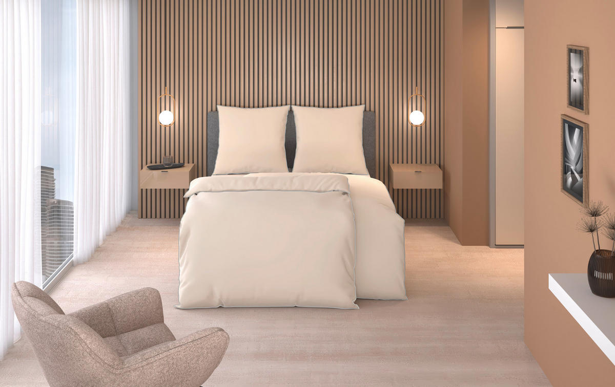 BETTWÄSCHE Flachgewebe 200/200 cm  - Beige, Basics, Textil (200/200cm) - Dieter Knoll