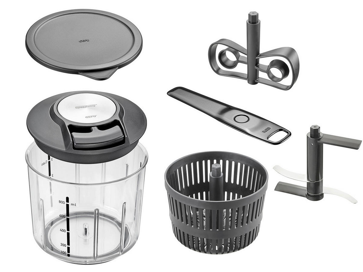 Multizerkleinerer SPEEDWING - Edelstahlfarben/Transparent, Basics, Kunststoff/Metall (29,6/17,6/14,2cm) - Gefu