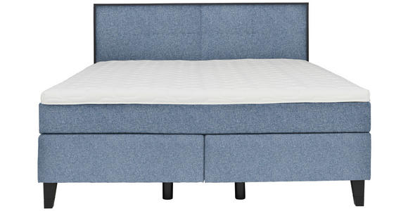 BOXSPRINGBETT 160/200 cm  in Blau  - Blau/Schwarz, Design, Holz/Textil (160/200cm) - Hom`in