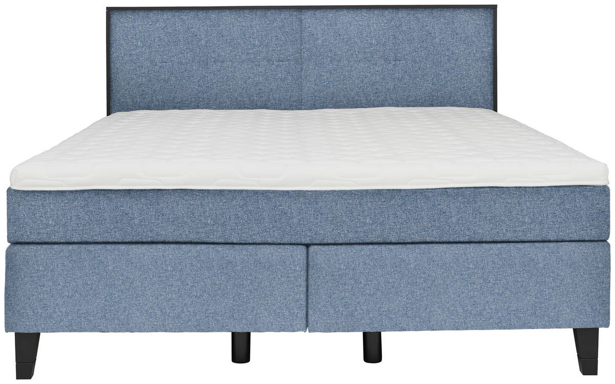 BOXSPRINGBETT 160/200 cm  in Blau  - Blau/Schwarz, Design, Holz/Textil (160/200cm) - Hom`in