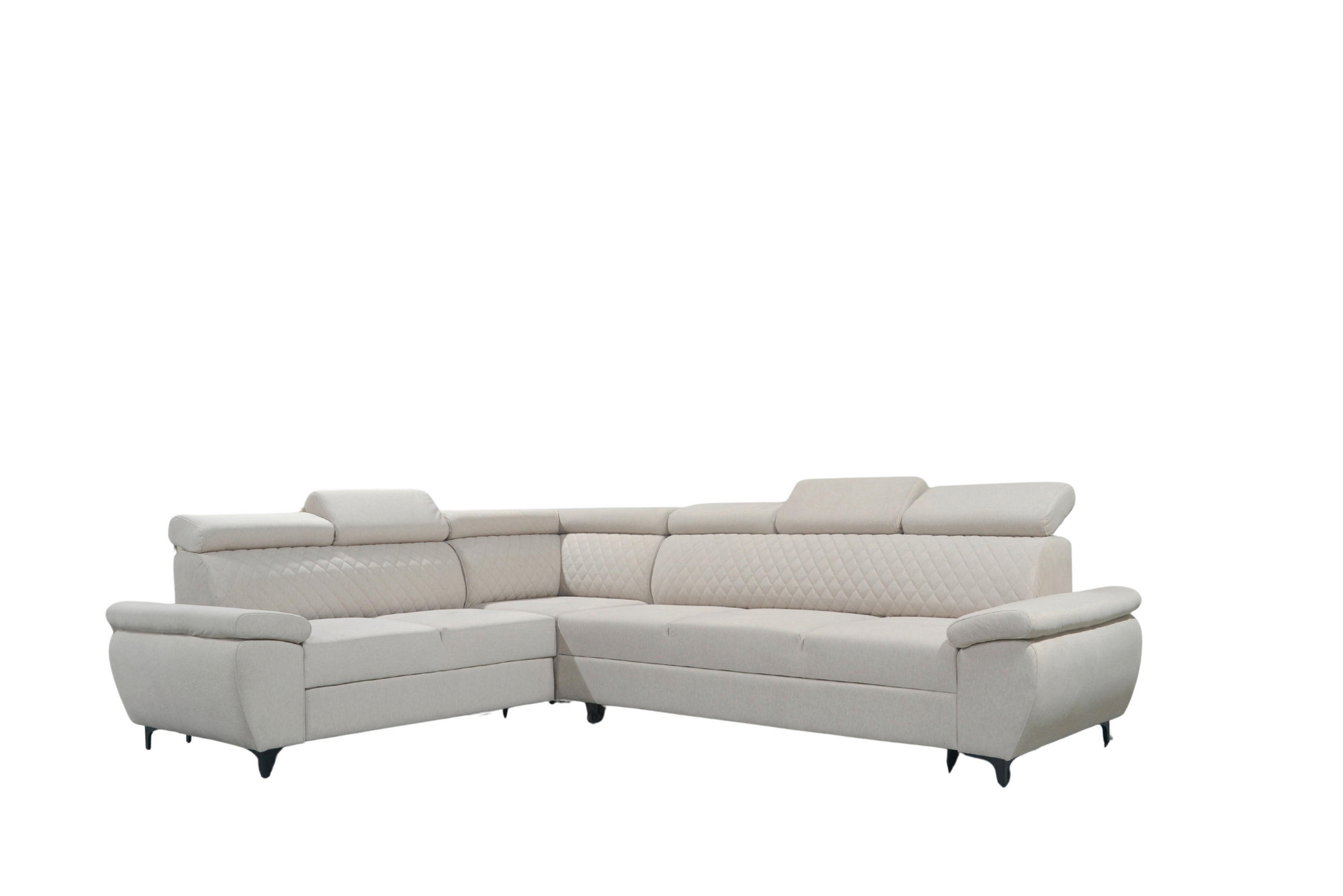 GARNITURA ZA DNEVNU SOBU bež  - tamnosiva/bež, Moderno, drvo/tekstil (311/248cm) - Hom`in