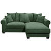 ECKSOFA Dunkelgrün Cord  - Dunkelgrün/Schwarz, KONVENTIONELL, Kunststoff/Textil (255/185cm) - Hom`in