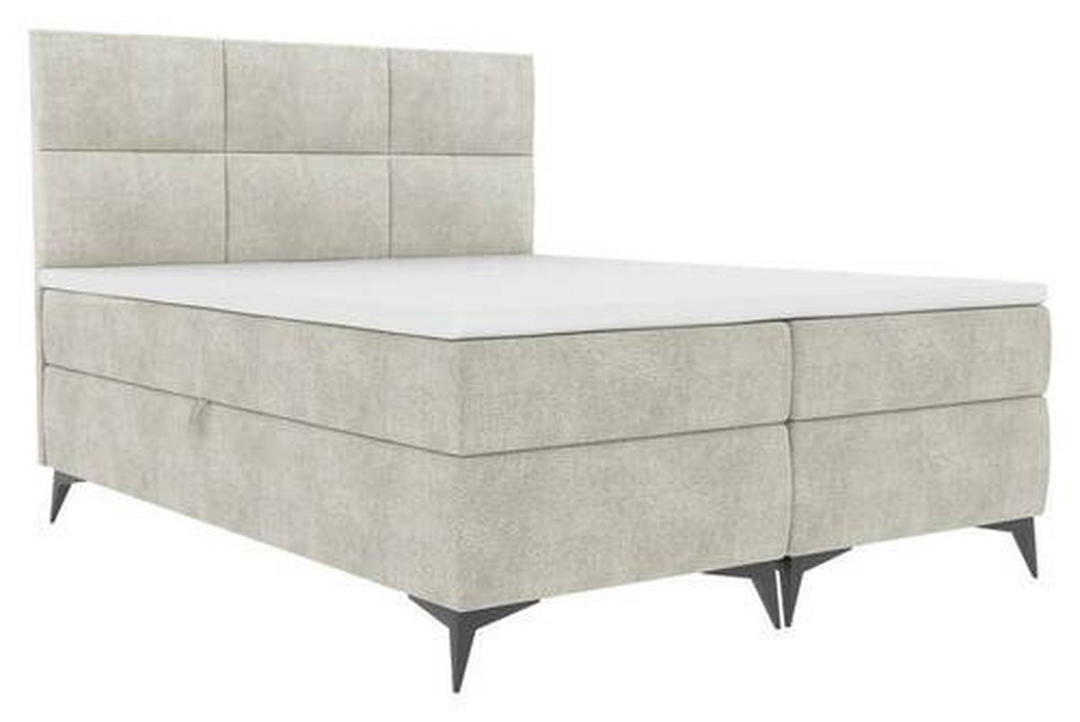 BOXBETT 160/200 cm  in Hellgrau  - Hellgrau/Schwarz, Konventionell, Textil/Metall (160/200cm) - Carryhome