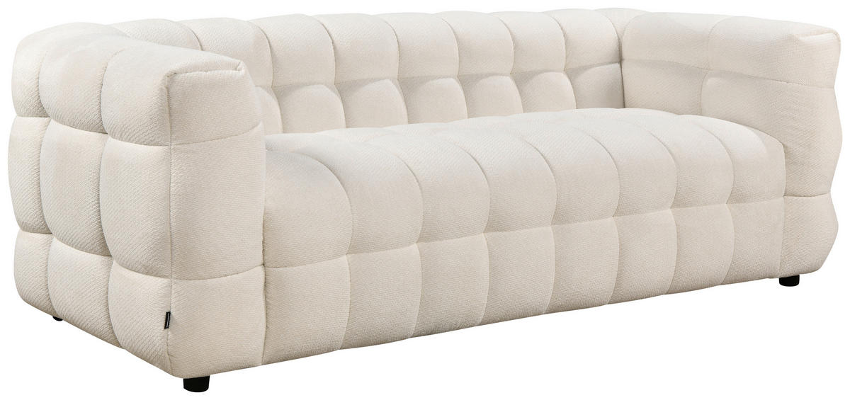 3-SITZER-SOFA Struktur Naturfarben  - Schwarz/Naturfarben, Design, Kunststoff/Textil (218/71/90cm) - Carryhome