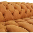 CHESTERFIELD-SOFA Currygelb Echtleder  - Currygelb/Dunkelbraun, LIFESTYLE, Leder/Holz (230/74/101cm) - Landscape