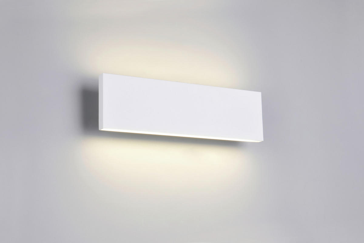 LED-WANDLEUCHTE - Weiss, Design, Kunststoff/Metall (28/8/4,5cm) - Novel