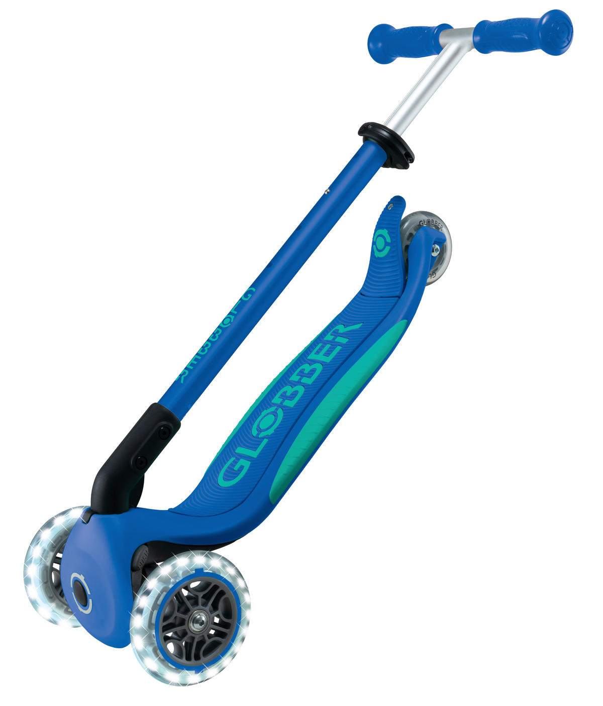 KINDERSCOOTER ELITE LIGHTS  - Dunkelblau, Basics, Kunststoff (57.5/28/82.5cm) - GLOBBER