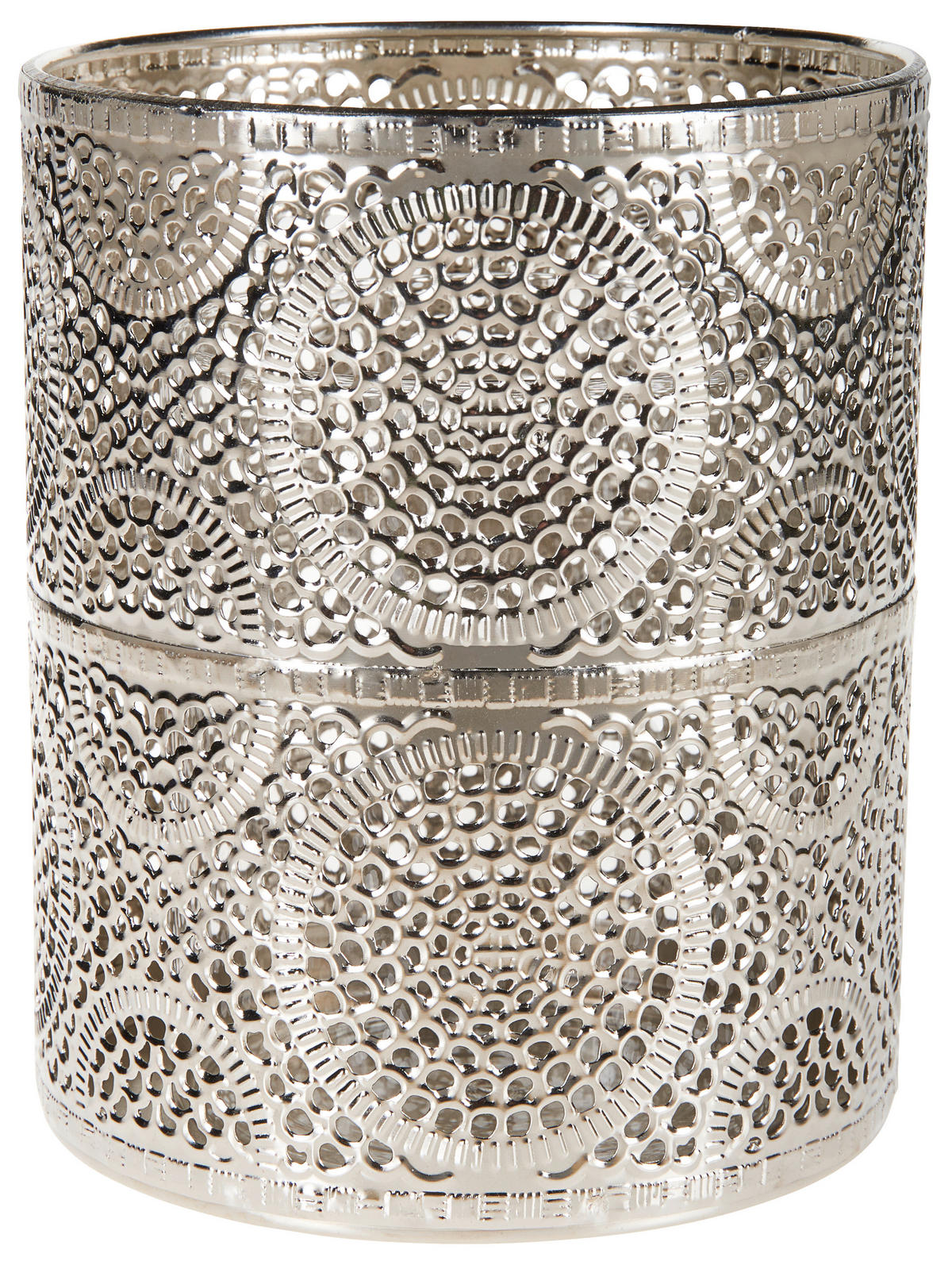 TEELICHTHALTER - Silberfarben, Lifestyle, Glas/Metall (13/15,5cm) - Ambia Home