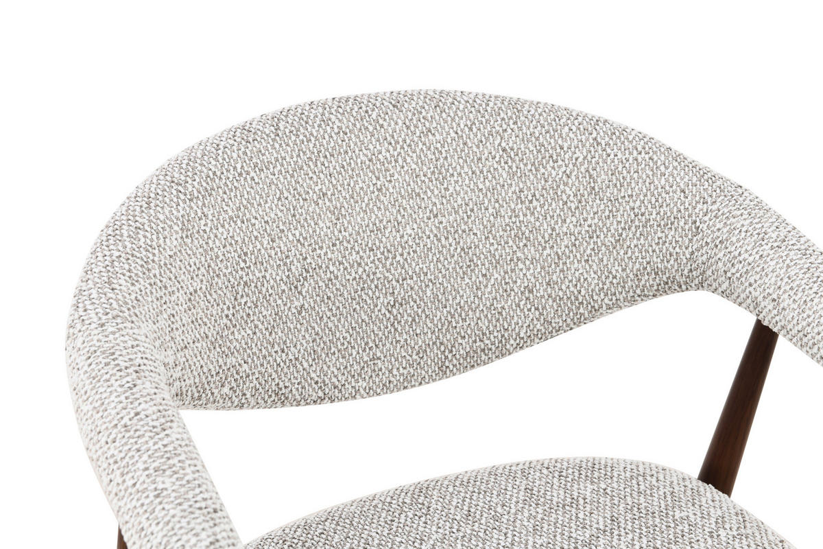 ARMLEHNSTUHL  Stoffauswahl Bouclé  Hellgrau, Walnussfarben  - Walnussfarben/Hellgrau, Design, Textil/Metall (58/78/60cm) - Lomoco