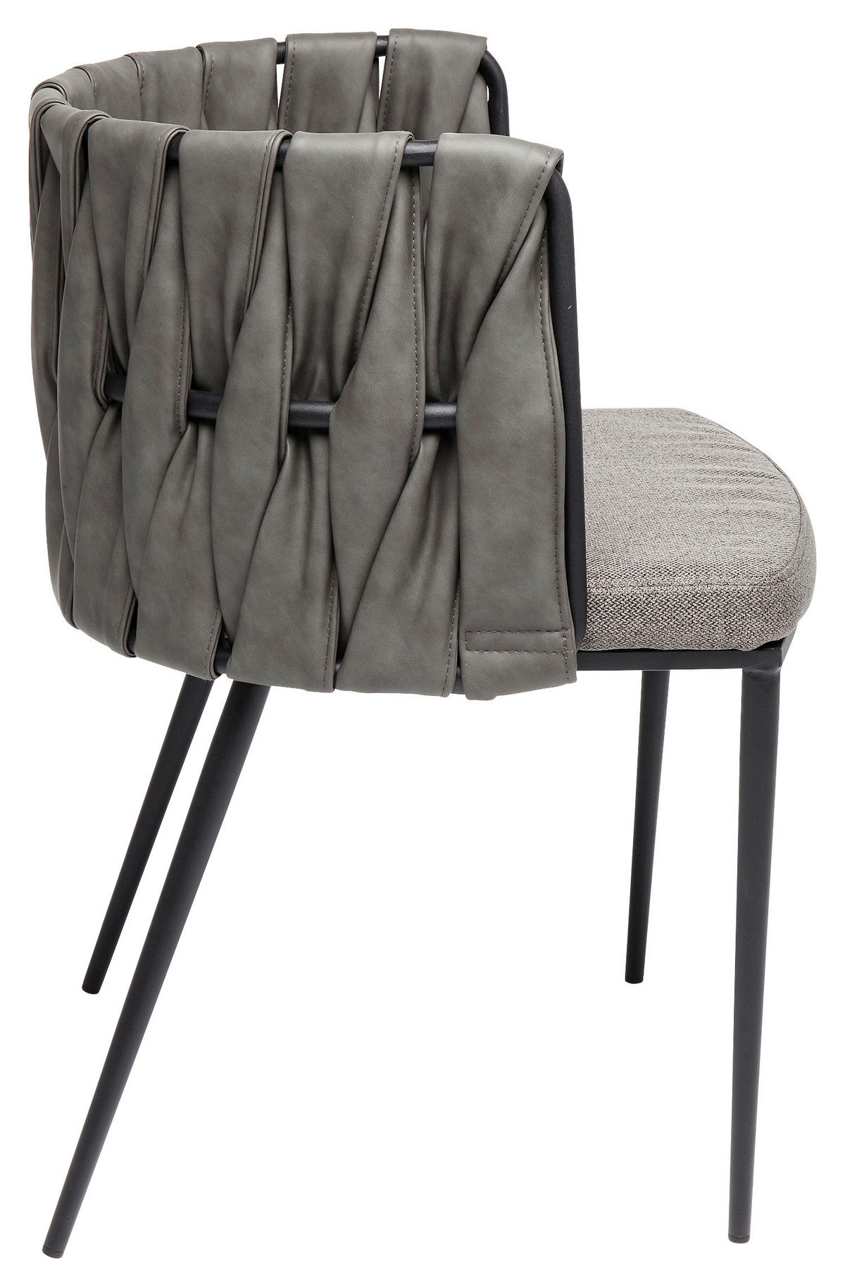 ARMLEHNSTUHL  in  - Schwarz/Grau, Design, Textil/Metall (55/75/52cm) - Kare-Design