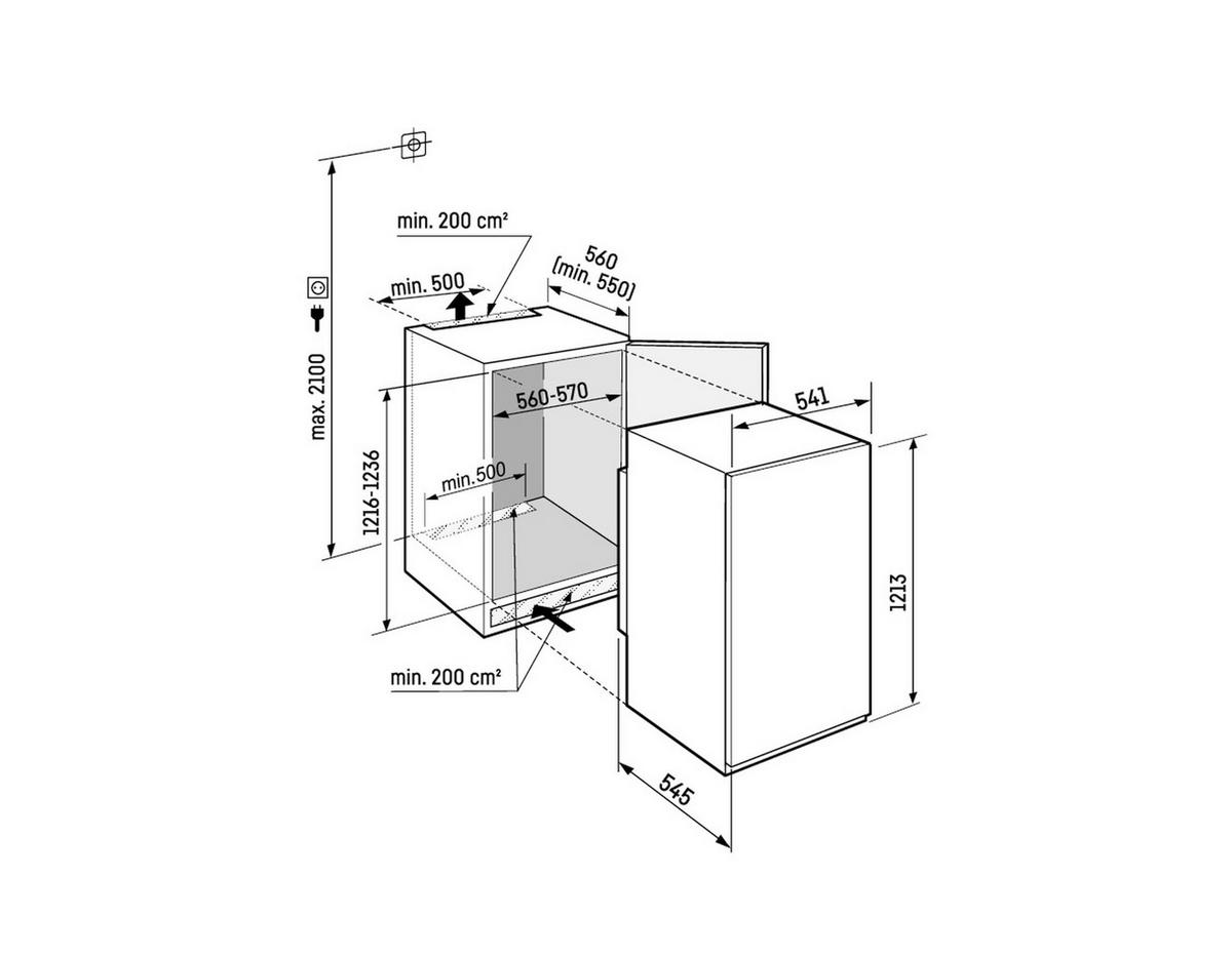 KÜHLSCHRANK 54,1/121,3/54,5 cm IRSE 4101  - Weiß, Basics, Metall (54,1/121,3/54,5cm) - Liebherr