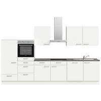 KÜCHENLEERBLOCK 360 cm   in Weiß, Schieferfarben  - Schieferfarben/Edelstahlfarben, MODERN, Holzwerkstoff/Metall (360cm) - Nobilia