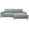 ECKSOFA in Flachgewebe Hellblau  - Schwarz/Hellblau, Design, Textil/Metall (253/177cm) - Dieter Knoll