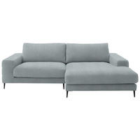 ECKSOFA in Flachgewebe Hellblau  - Schwarz/Hellblau, Design, Textil/Metall (253/177cm) - Dieter Knoll