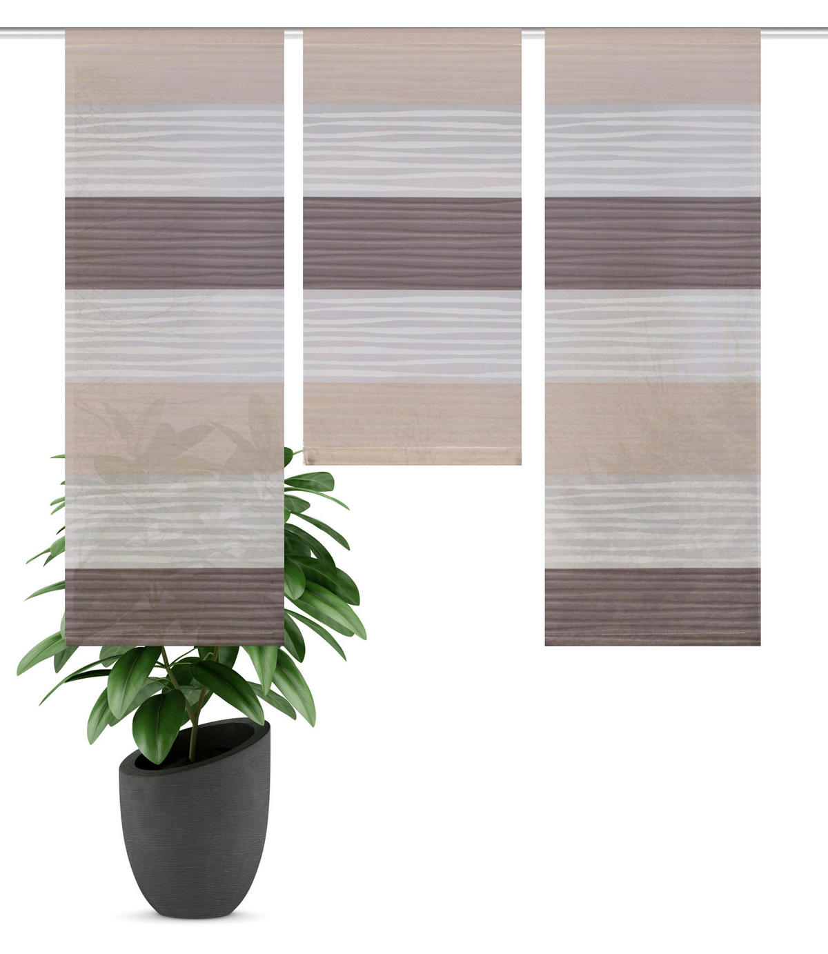 FLÄCHENVORHANG  3 Stück  blickdicht   30/80 cm  - Bernsteinfarben, KONVENTIONELL, Textil (30/80cm)