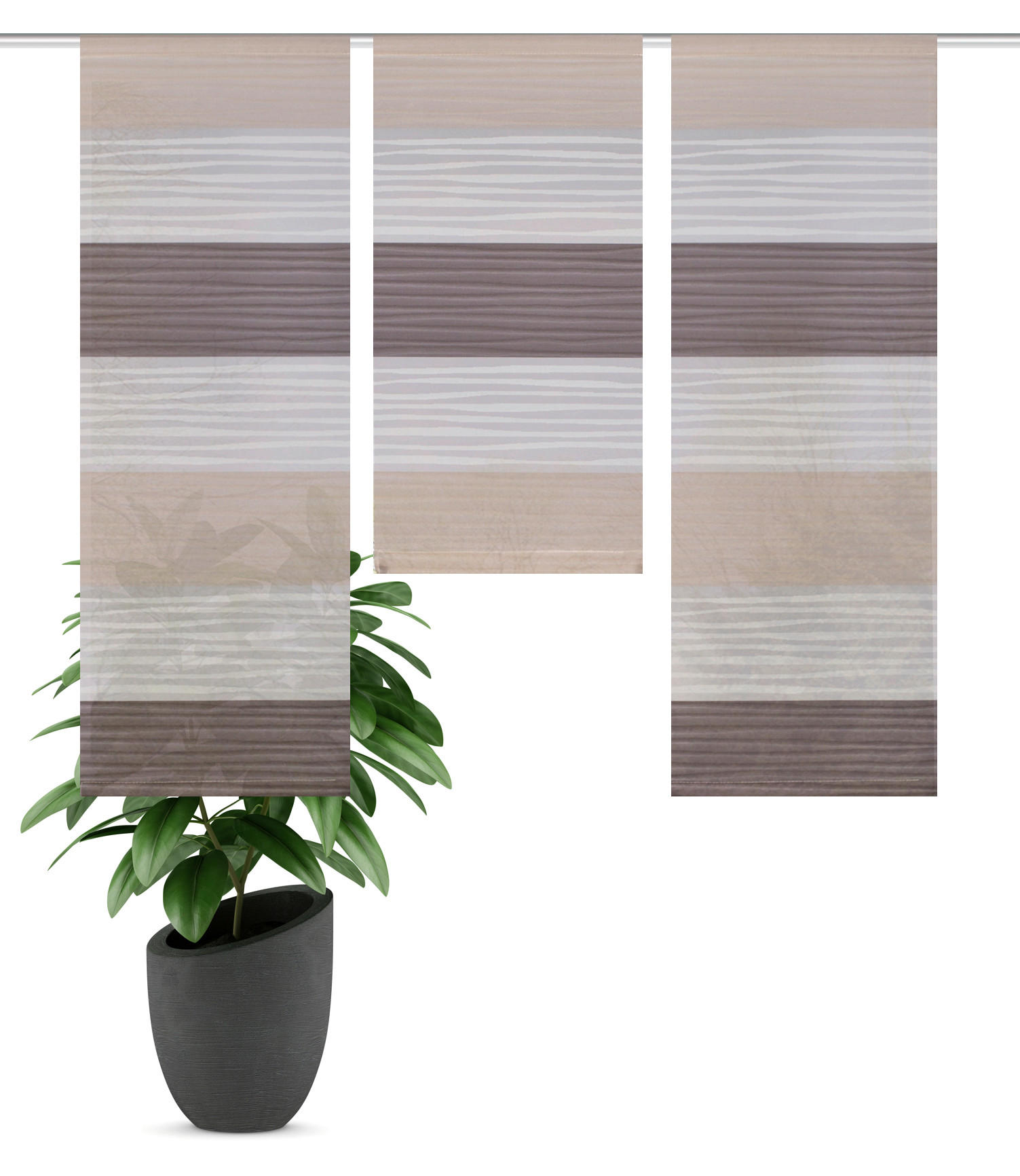 Thumbnail - Flächenvorhang Gabi, Bernstein, Textil, Streifen, 30x80 cm, mit Beschwerungsstab, Öffnung für Beschwerungsstab, Wohntext...