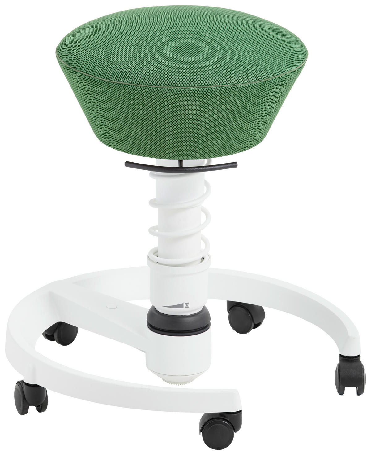 BÜROHOCKER 59/45,66/59 cm  - Weiß/Grün, Basics, Kunststoff/Textil (59/45,66/59cm) - Aeris