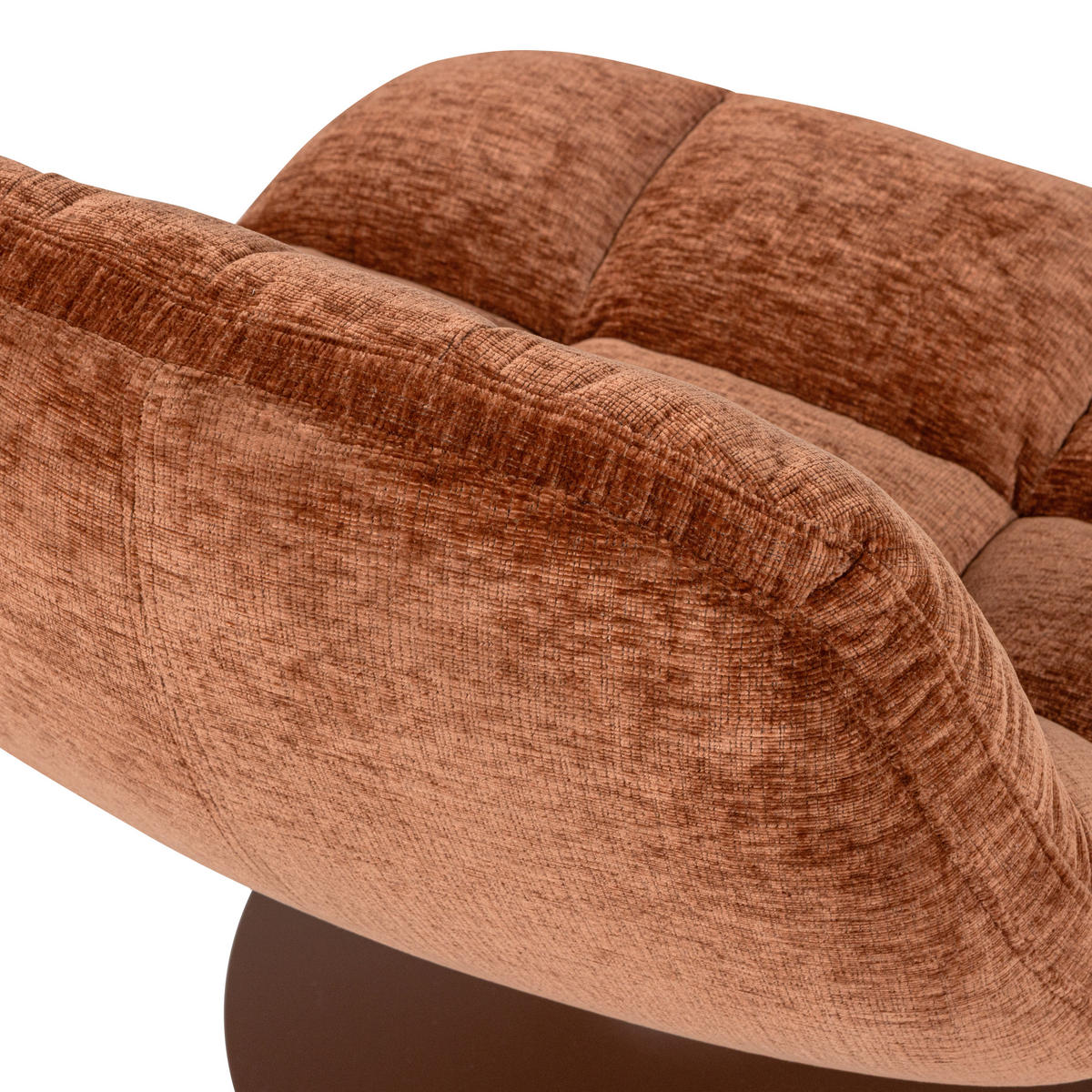 SESSEL in Chenille Rostfarben  - Rostfarben/Braun, Design, Textil/Metall (73/81/84cm) - Livetastic