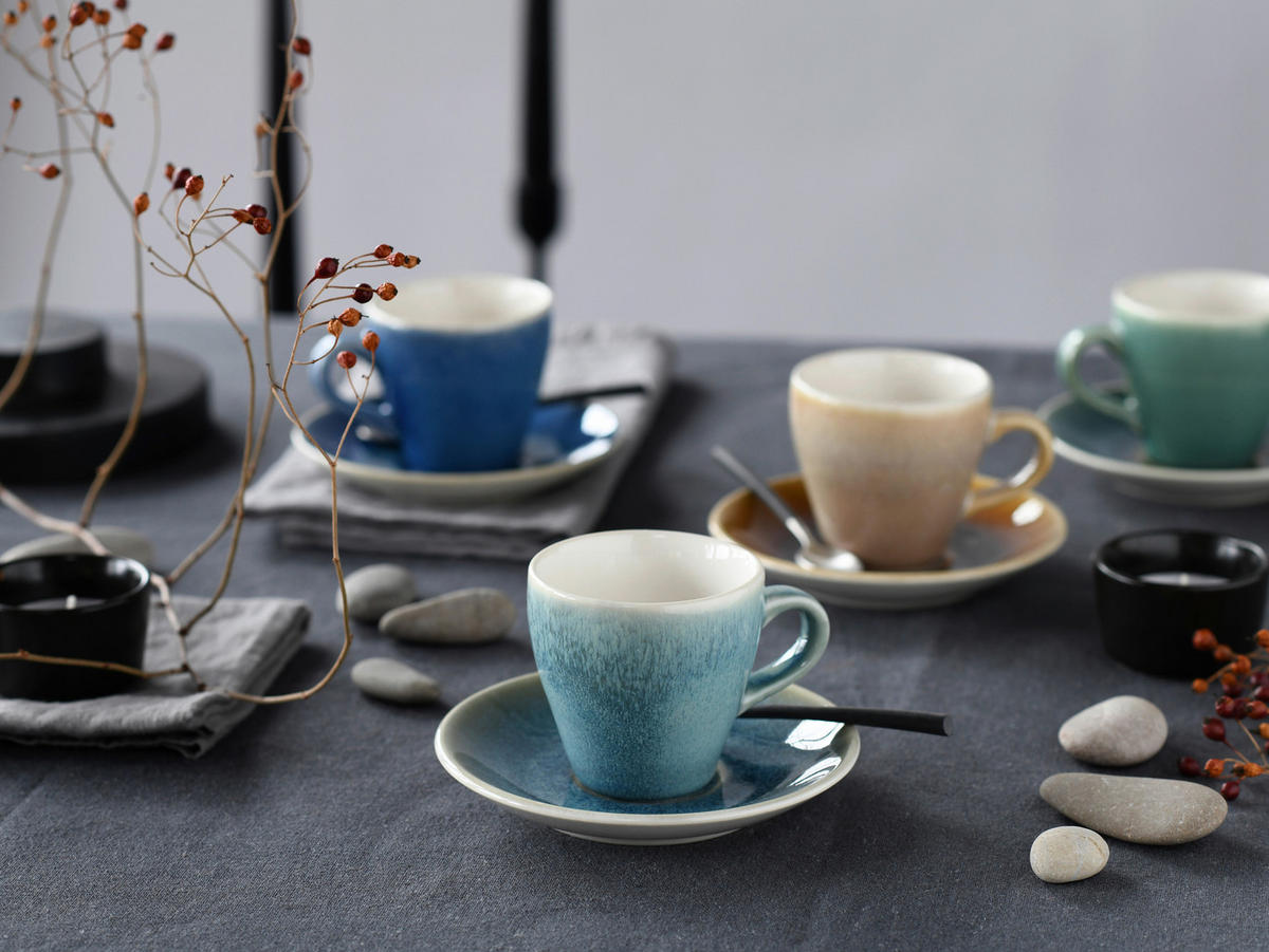 CAPPUCCINOTASSE MIT UNTERTASSE Caldera Mix    - Multicolor, Basics, Keramik - Creatable