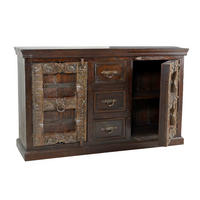 SIDEBOARD  150/90/45 cm 3 Schublade(n)  - Messingfarben/Braun, Design, Holz/Metall (150/90/45cm) - MID.YOU