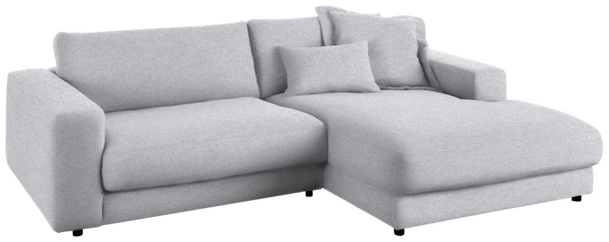 ECKSOFA in Flachgewebe Hellblau  - Schwarz/Hellblau, Design, Kunststoff/Textil (270/190cm) - Lomoco