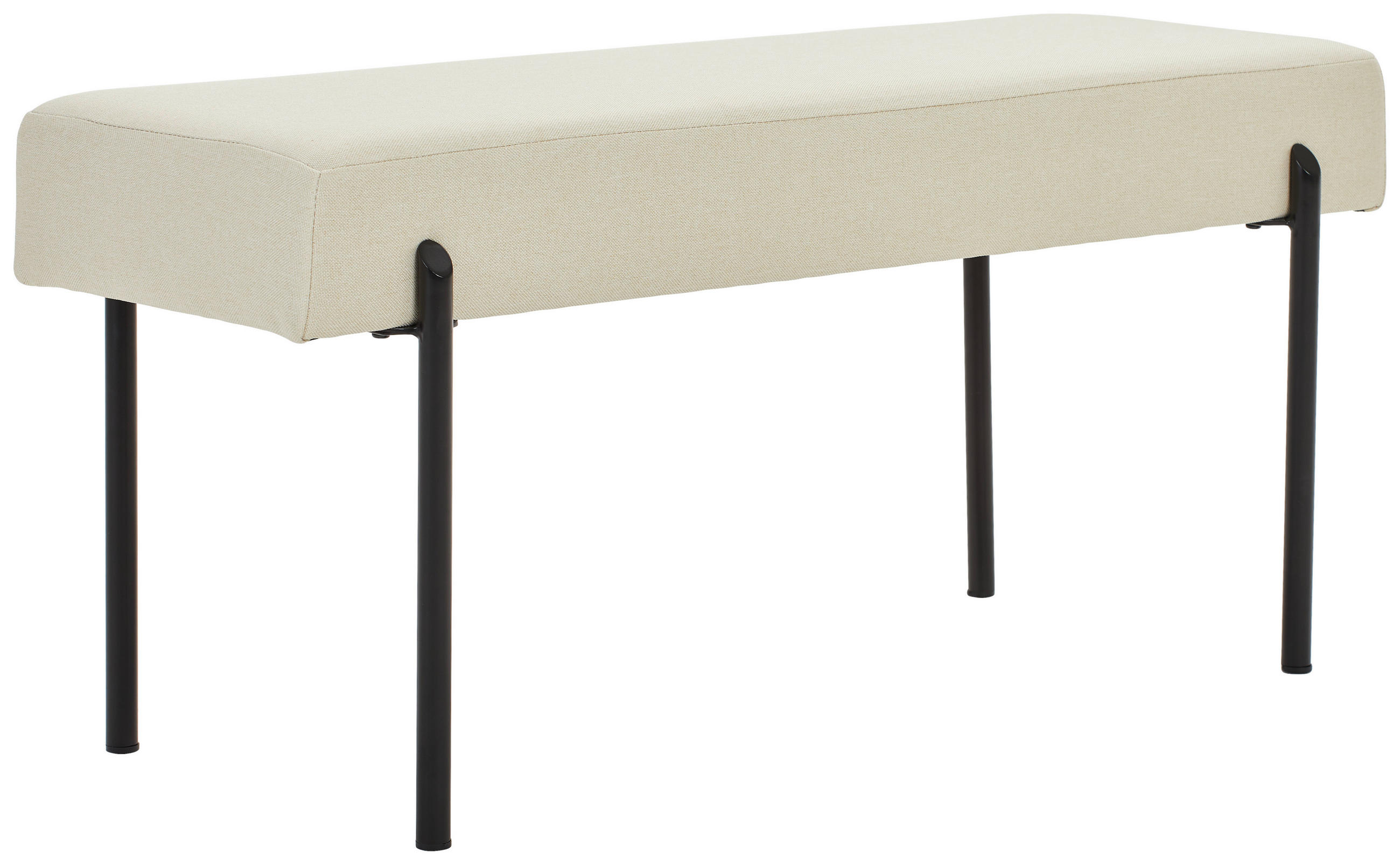 HOCKERBANK 100/45/35 cm Webstoff Beige  - Beige/Schwarz, MODERN, Textil/Metall (100/45/35cm) - Novel