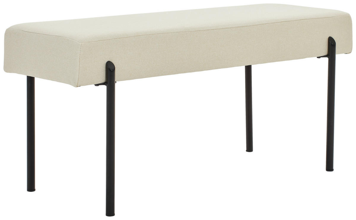 HOCKERBANK 100/45/35 cm Webstoff Beige  - Beige/Schwarz, MODERN, Textil/Metall (100/45/35cm) - Novel