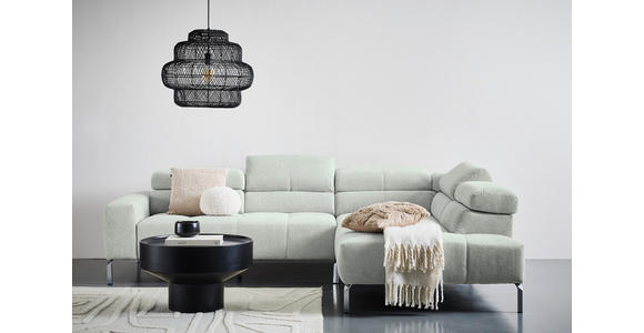 ECKSOFA in Flachgewebe Grau  282/224 cm  - Chromfarben/Grau, KONVENTIONELL, Textil/Metall (282/224cm) - Hom`in