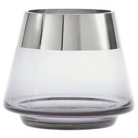 WINDLICHT Grau, Chromfarben 15/13 cm  - Chromfarben/Grau, LIFESTYLE, Glas (15/13cm) - Ambia Home