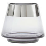 WINDLICHT Grau, Chromfarben 15/13 cm  - Chromfarben/Grau, LIFESTYLE, Glas (15/13cm) - Ambia Home