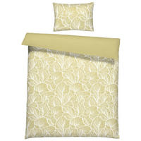 BETTWÄSCHESET Satin 160/210 cm  70 cm/50 cm  - Gelb, Basics, Textil (160/210cm) - Ambiente