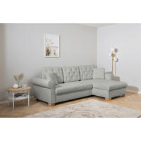 ECKSOFA in Grau  - Buchefarben/Grau, Design, Holz/Textil (266/161cm) - MID.YOU